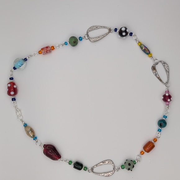 Handmade Lampwork Glass Beaded Necklace - Picture 2 of 9